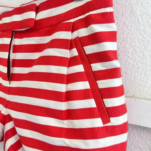 J. Crew Womens Orange White Striped Retro Shorts 00 27 Coastal Vacation Pin Up - Picture 5 of 11